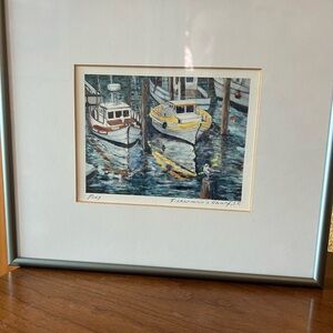 Fisherman’s wharf San Francisco Impressionistic Boat Painting